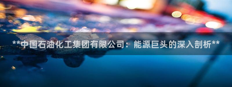 球盟会最新：**中国石油化工集团有限公司：能源巨头的深入剖析
