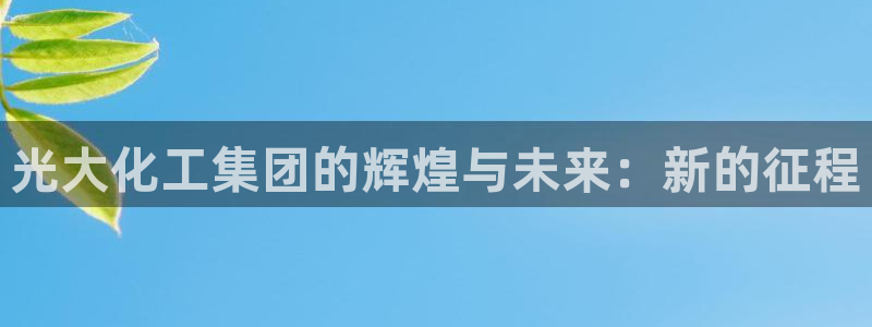 球盟会综合体育平台怎么样：光大化工集团的辉煌与未来：新的征程