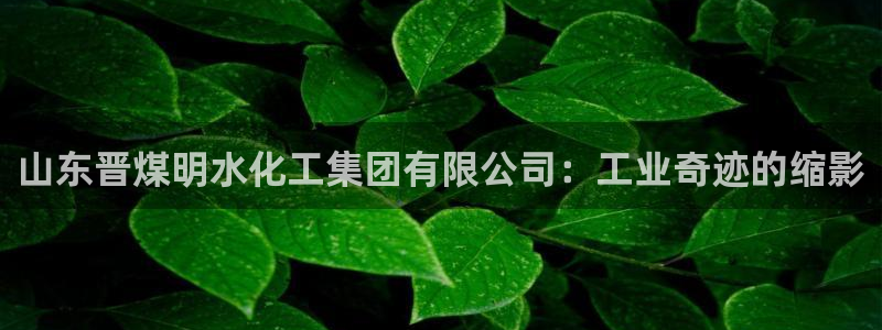 球盟会可靠不：山东晋煤明水化工集团有限公司：工业奇迹的缩影